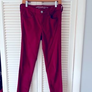 American Eagle- brick red skinny Jean